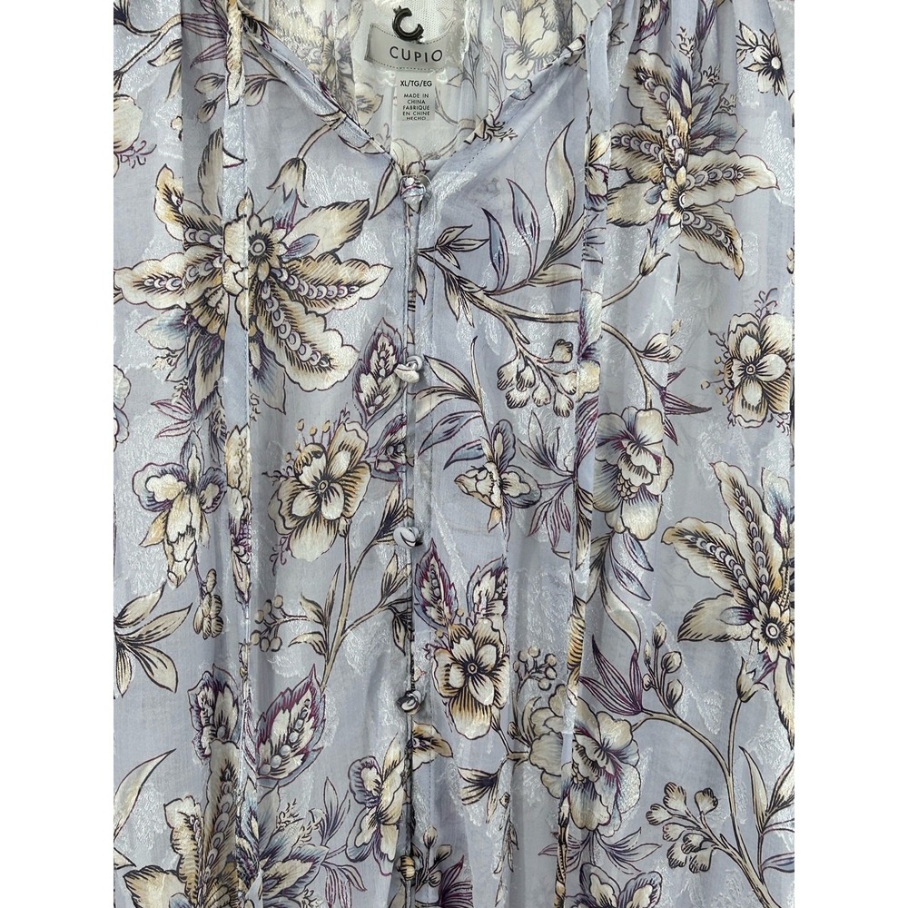 Cupio Womens‎ Puff Short Sleeve Blue Tye Dye Top Size X-Large - Picture 14 of 14